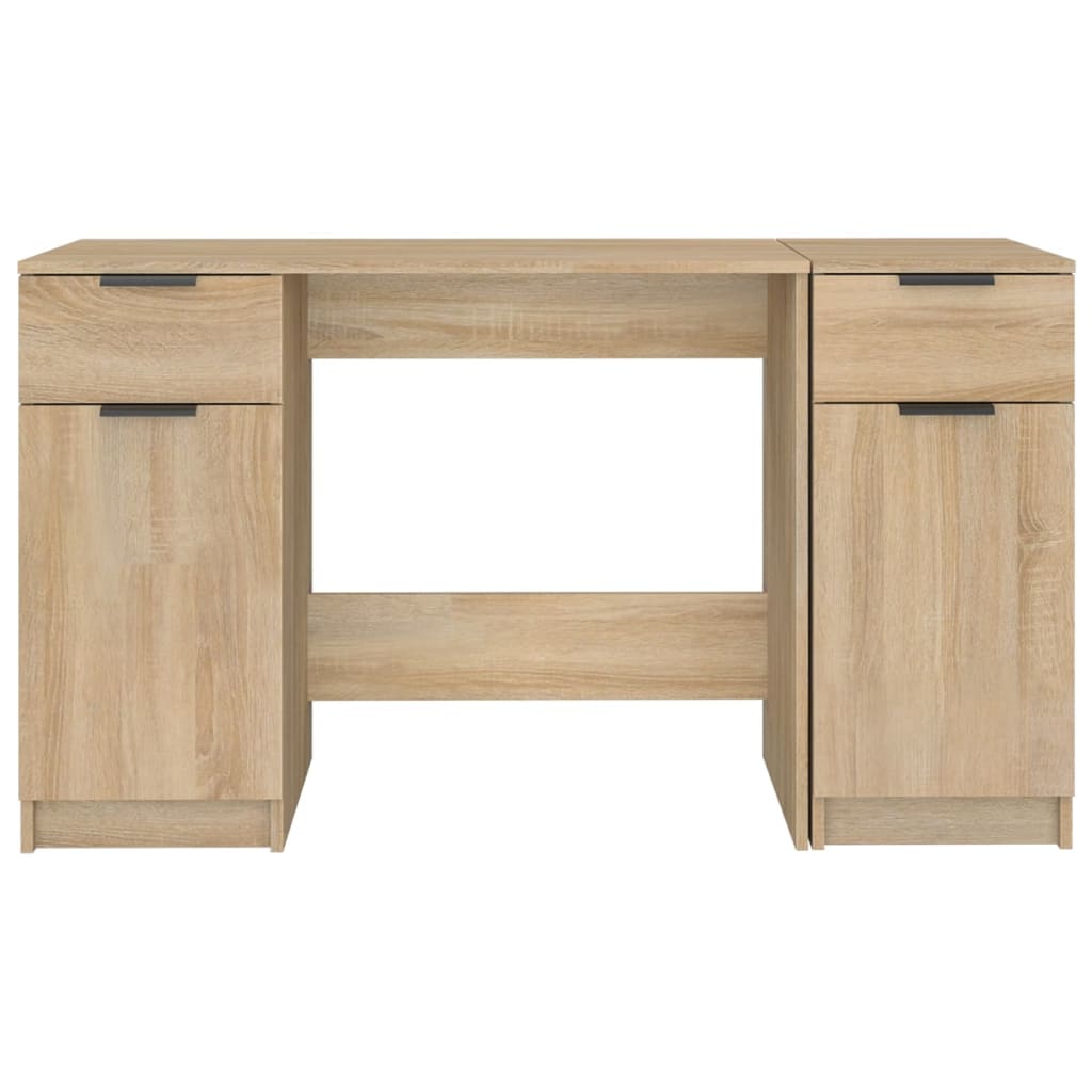 Schreibtisch mit Beistellschrank Schwarz Holzwerkstoff
