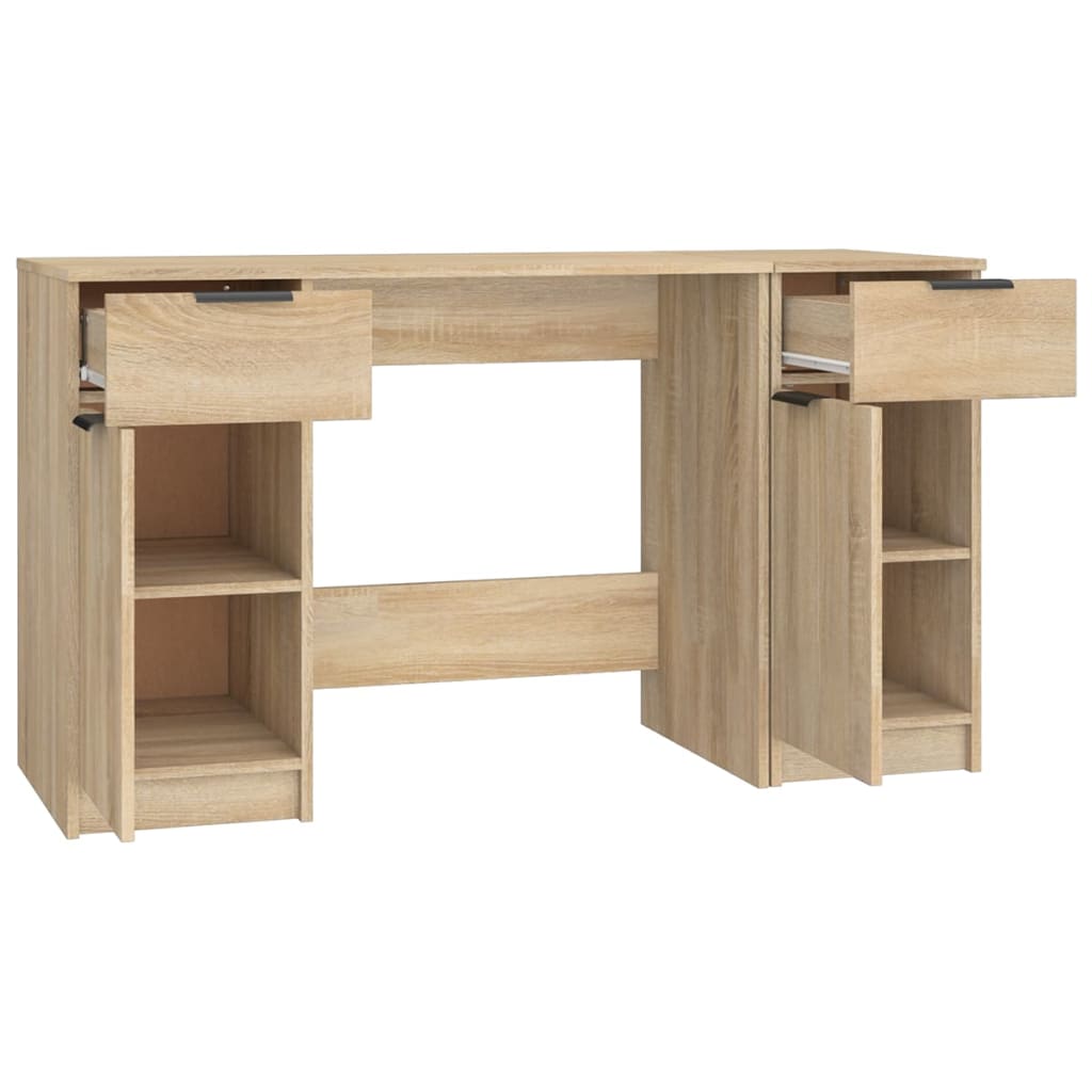 Schreibtisch mit Beistellschrank Schwarz Holzwerkstoff