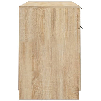Schreibtisch mit Beistellschrank Schwarz Holzwerkstoff