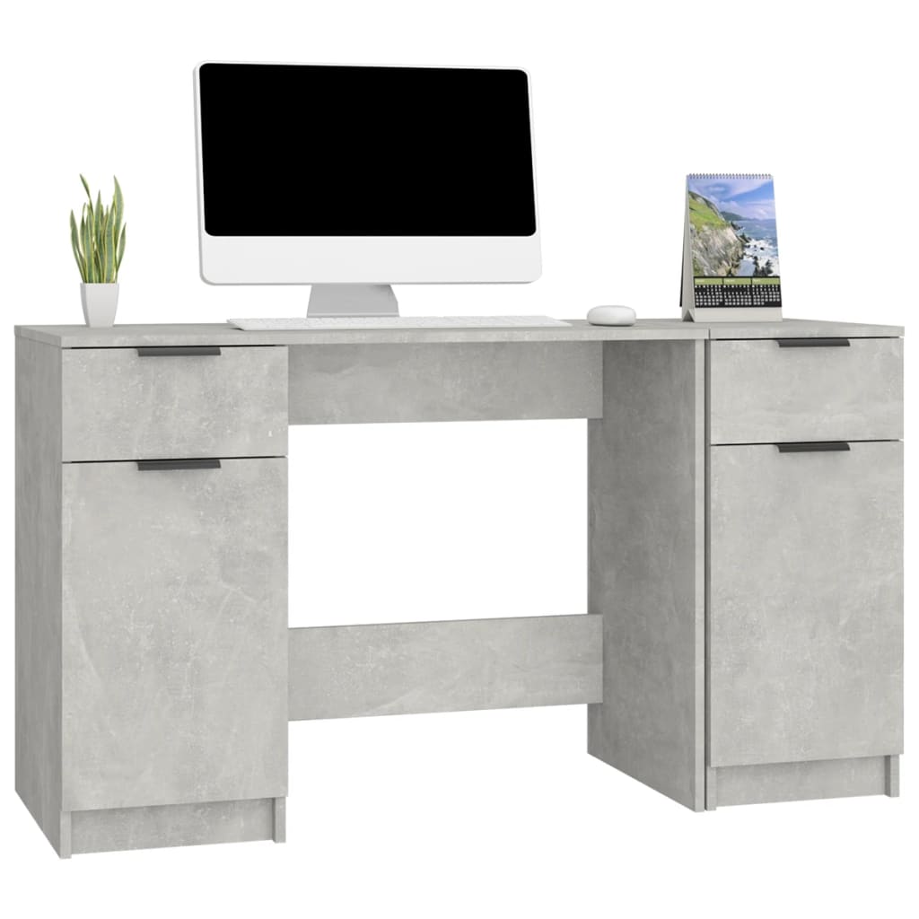 Schreibtisch mit Beistellschrank Schwarz Holzwerkstoff