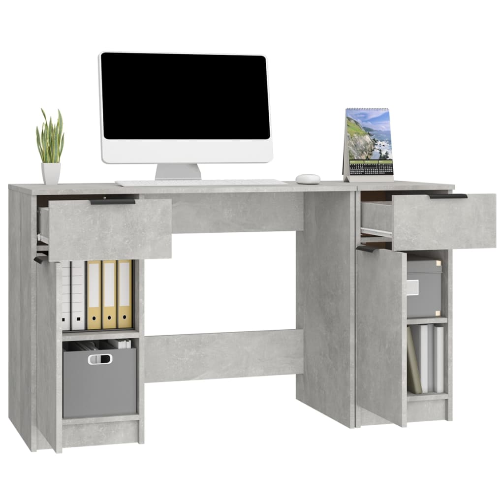 Schreibtisch mit Beistellschrank Schwarz Holzwerkstoff
