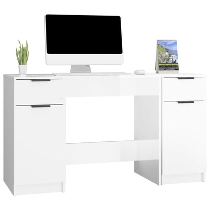 Schreibtisch mit Beistellschrank Schwarz Holzwerkstoff