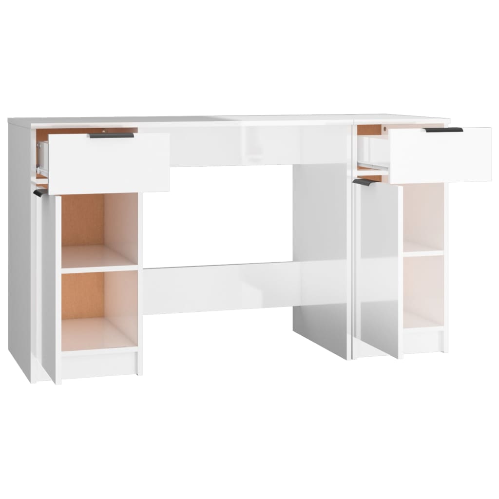 Schreibtisch mit Beistellschrank Schwarz Holzwerkstoff