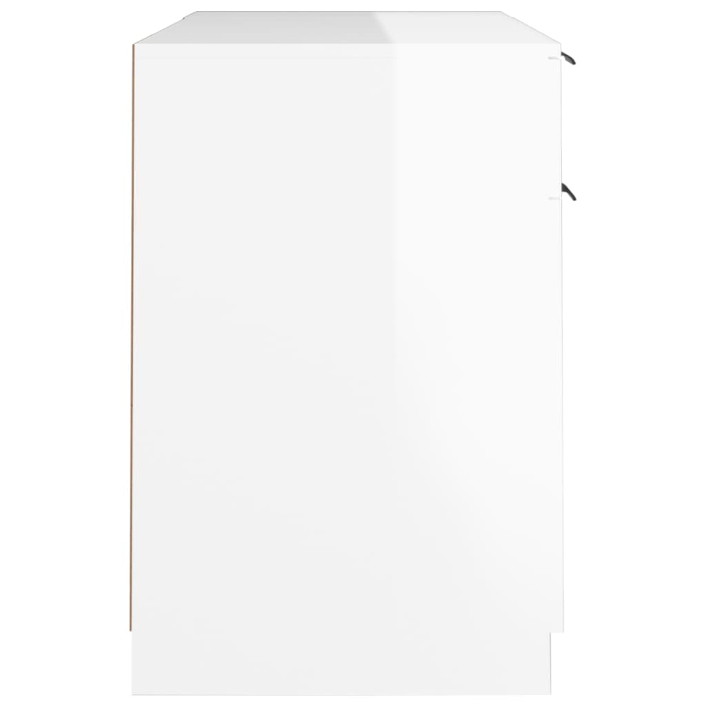 Schreibtisch mit Beistellschrank Schwarz Holzwerkstoff