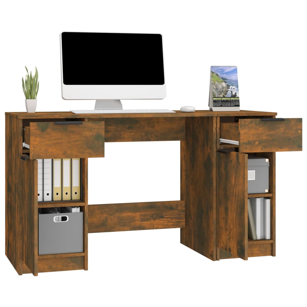 Schreibtisch mit Beistellschrank Schwarz Holzwerkstoff