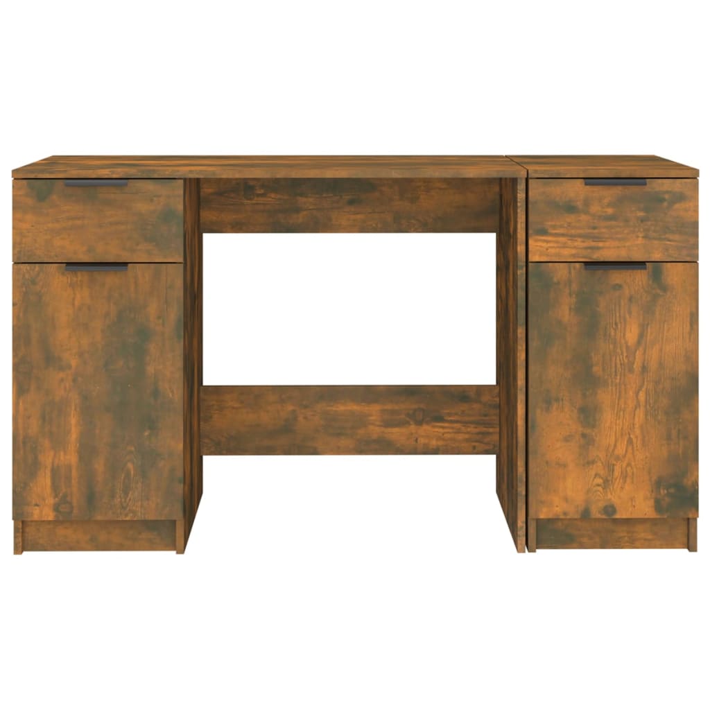Schreibtisch mit Beistellschrank Schwarz Holzwerkstoff