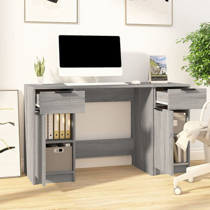 Schreibtisch mit Beistellschrank Schwarz Holzwerkstoff