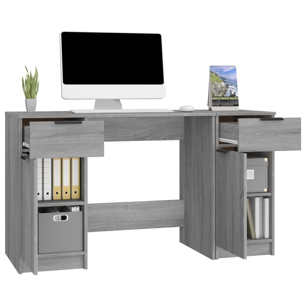 Schreibtisch mit Beistellschrank Schwarz Holzwerkstoff
