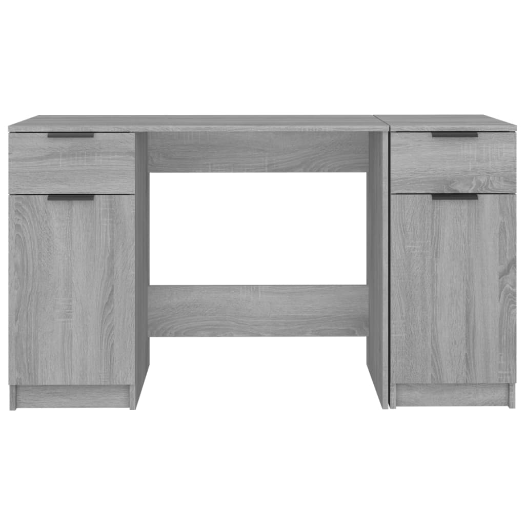 Schreibtisch mit Beistellschrank Schwarz Holzwerkstoff