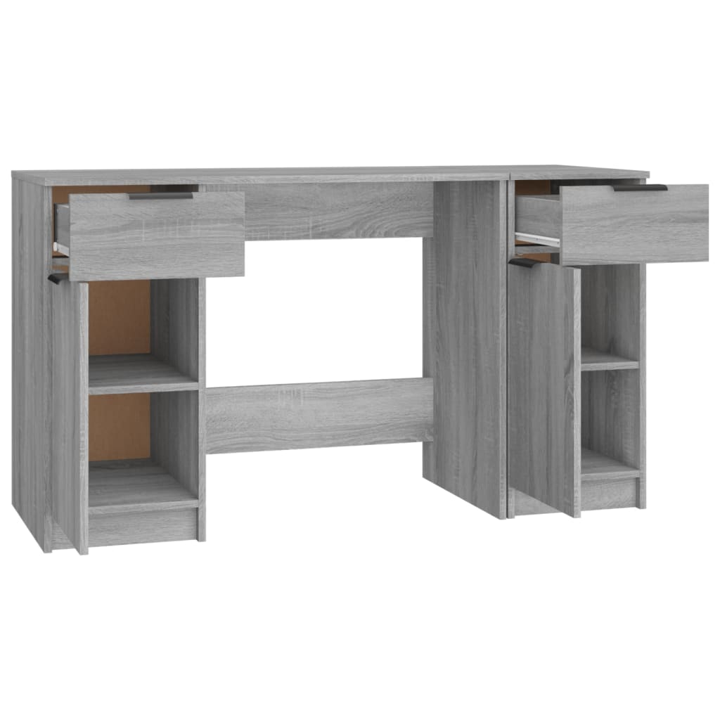 Schreibtisch mit Beistellschrank Schwarz Holzwerkstoff