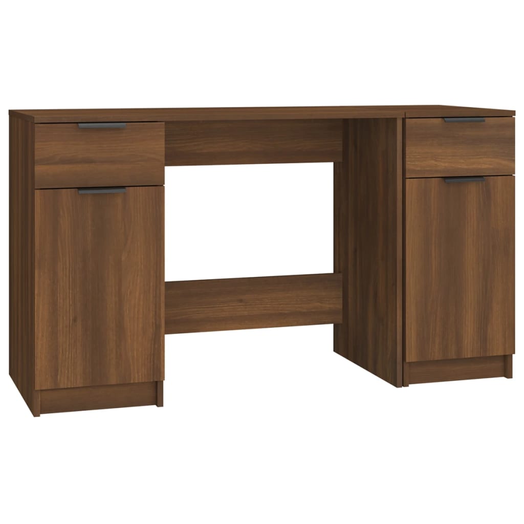 Schreibtisch mit Beistellschrank Schwarz Holzwerkstoff