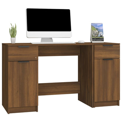 Schreibtisch mit Beistellschrank Schwarz Holzwerkstoff