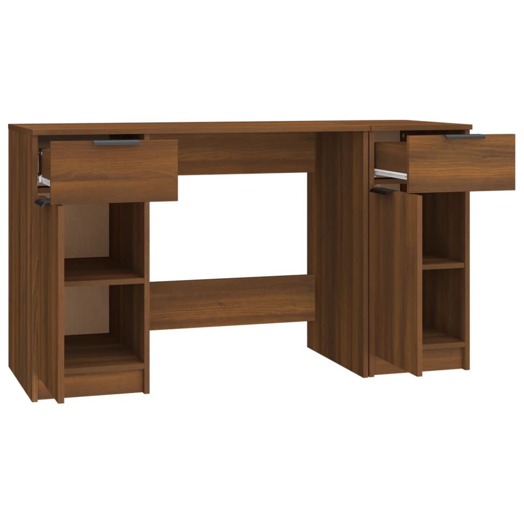 Schreibtisch mit Beistellschrank Schwarz Holzwerkstoff
