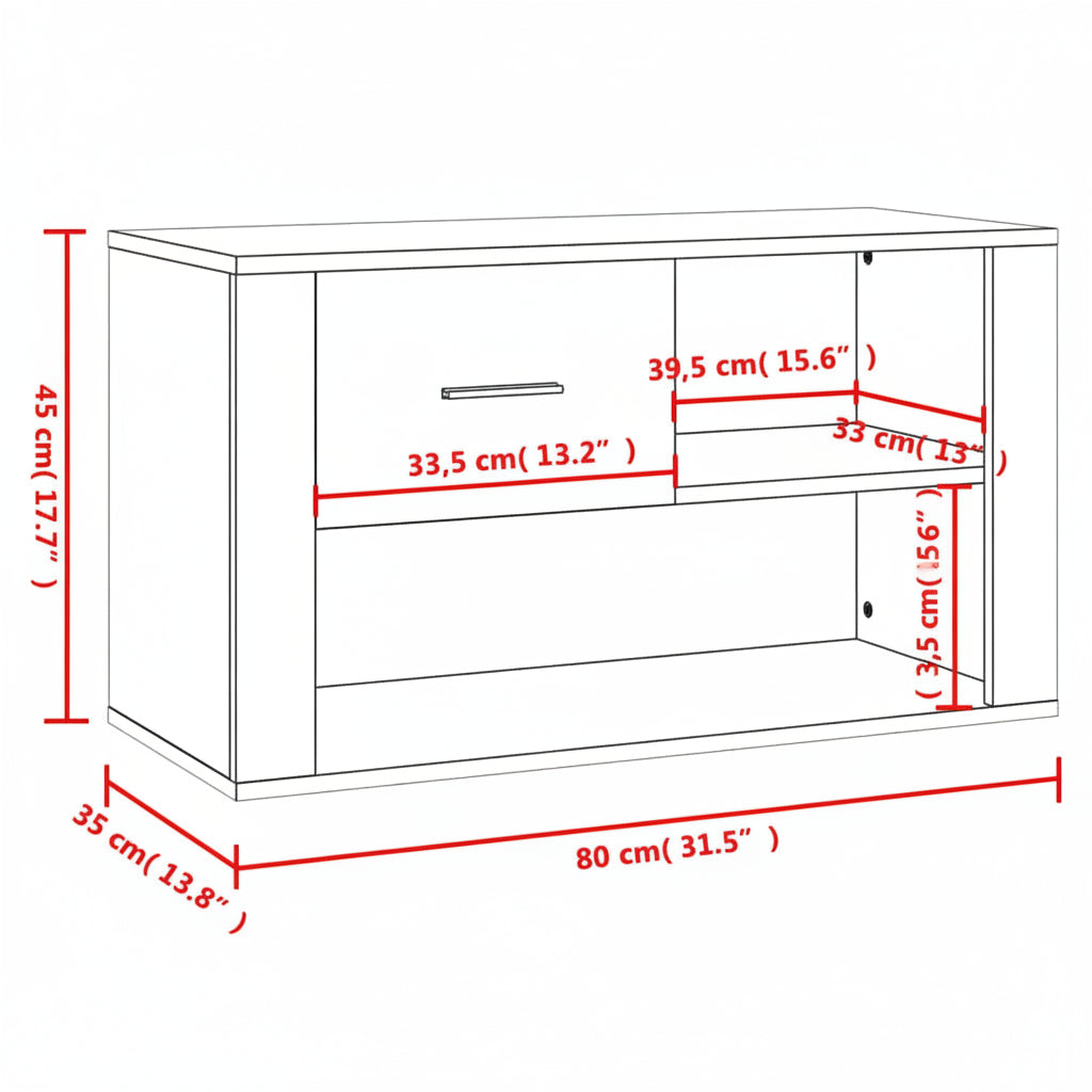 Schuhschrank 80X35X45 Cm Holzwerkstoff