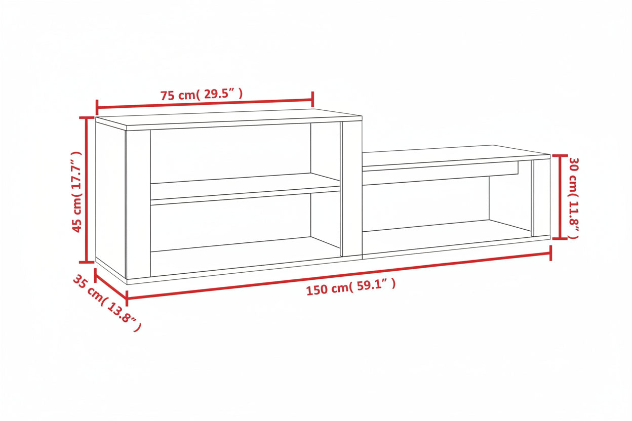 Schuhschrank 150X35X45 Cm Holzwerkstoff