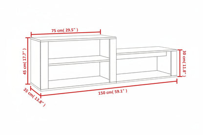 Schuhschrank 150X35X45 Cm Holzwerkstoff