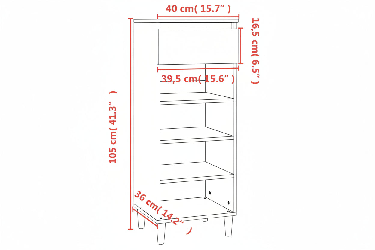 Schuhschrank 40X36X105 Cm Holzwerkstoff