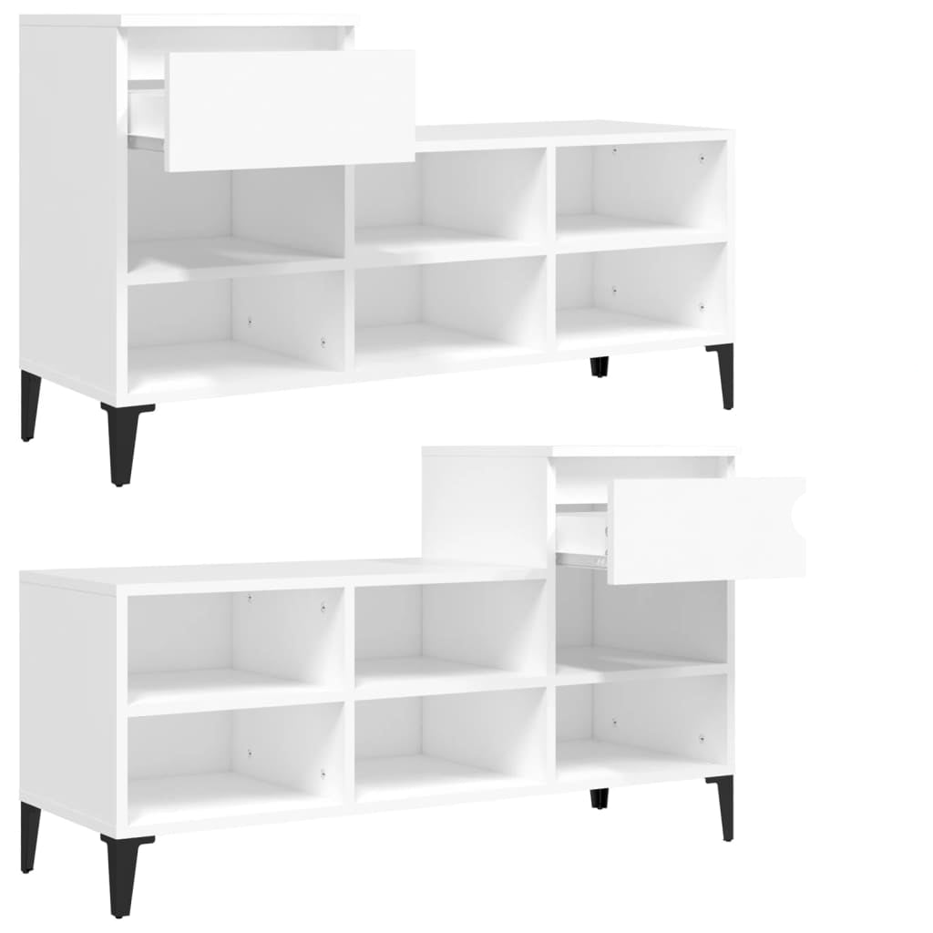 Schuhregal Weiß 102x36x60 cm Holzwerkstoff