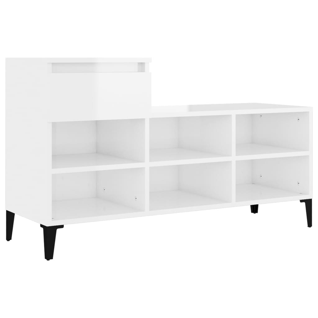 Schuhregal Weiß 102x36x60 cm Holzwerkstoff