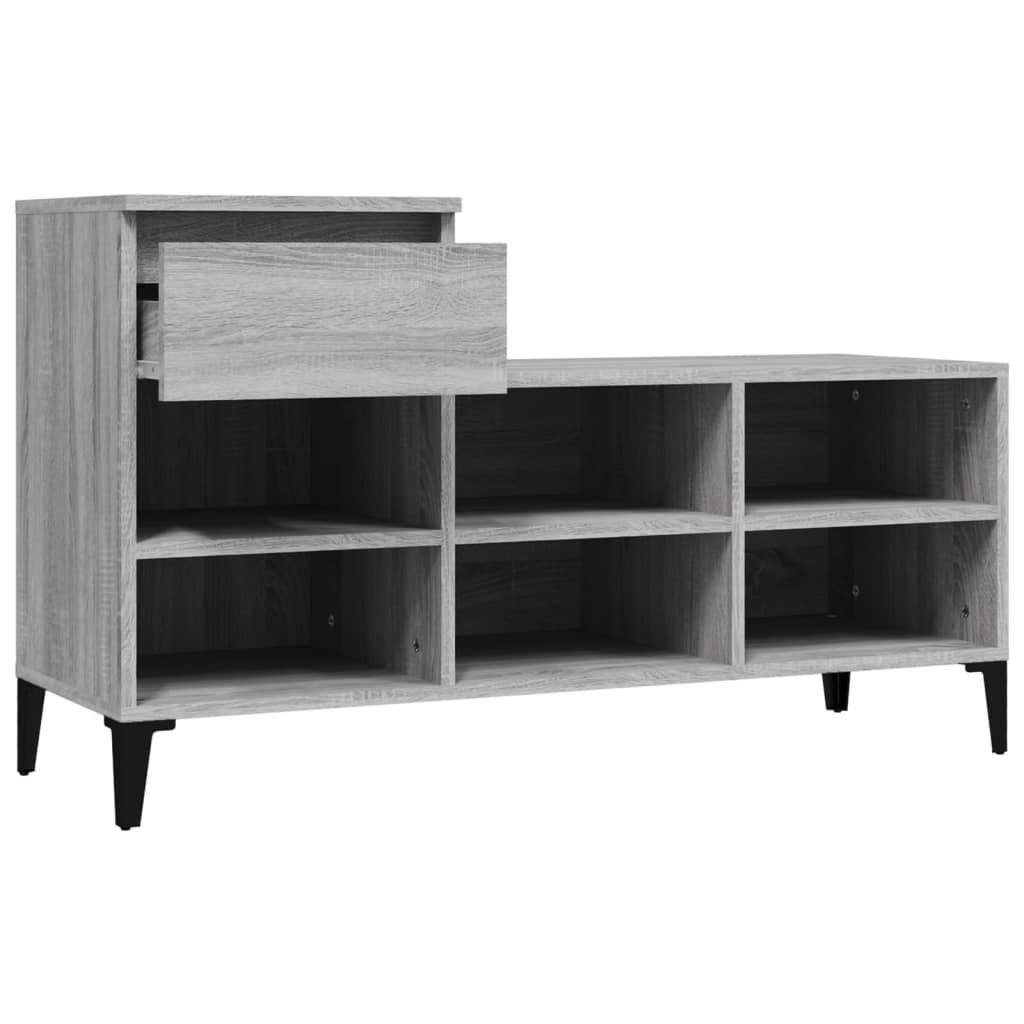 Schuhregal Weiß 102x36x60 cm Holzwerkstoff