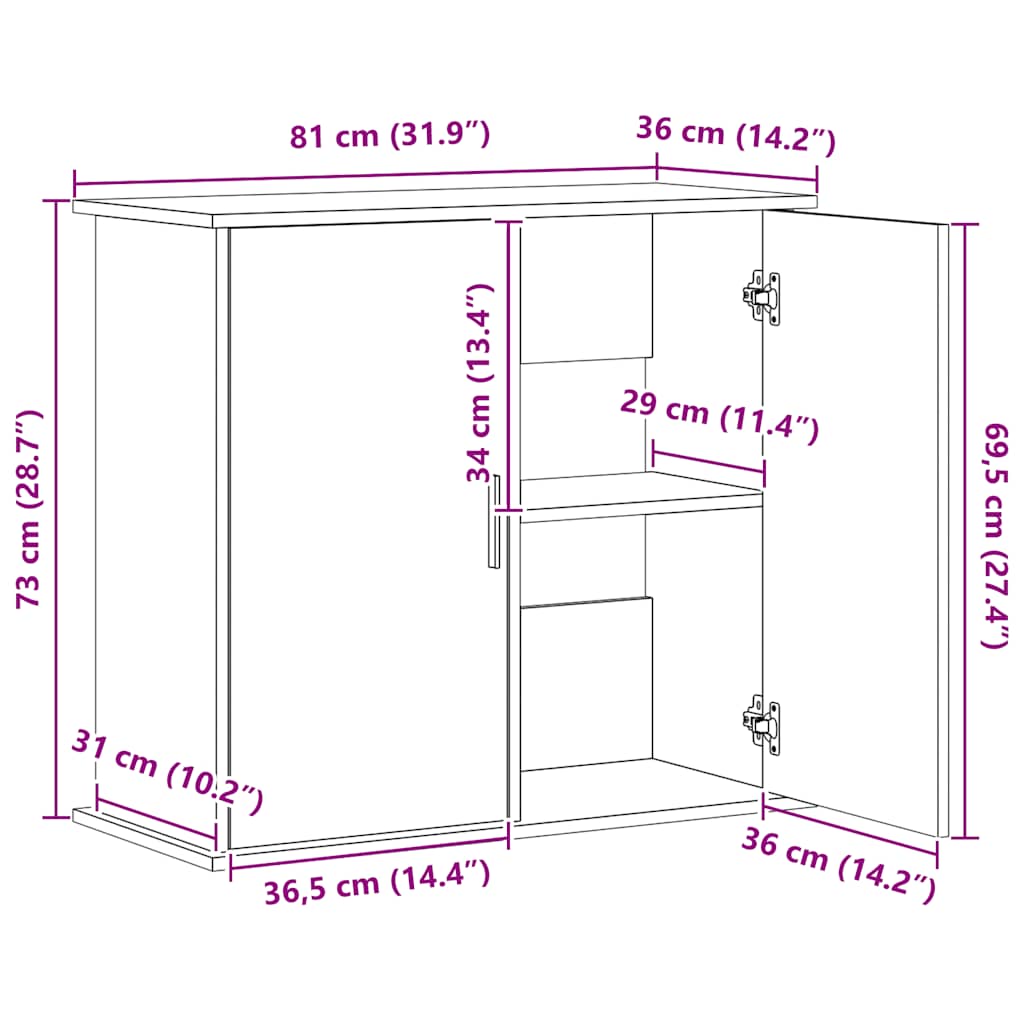 Aquarienschrank | Aquarientisch | Aquarienständer | 81 x 36 x 73 cm | Farbwahl