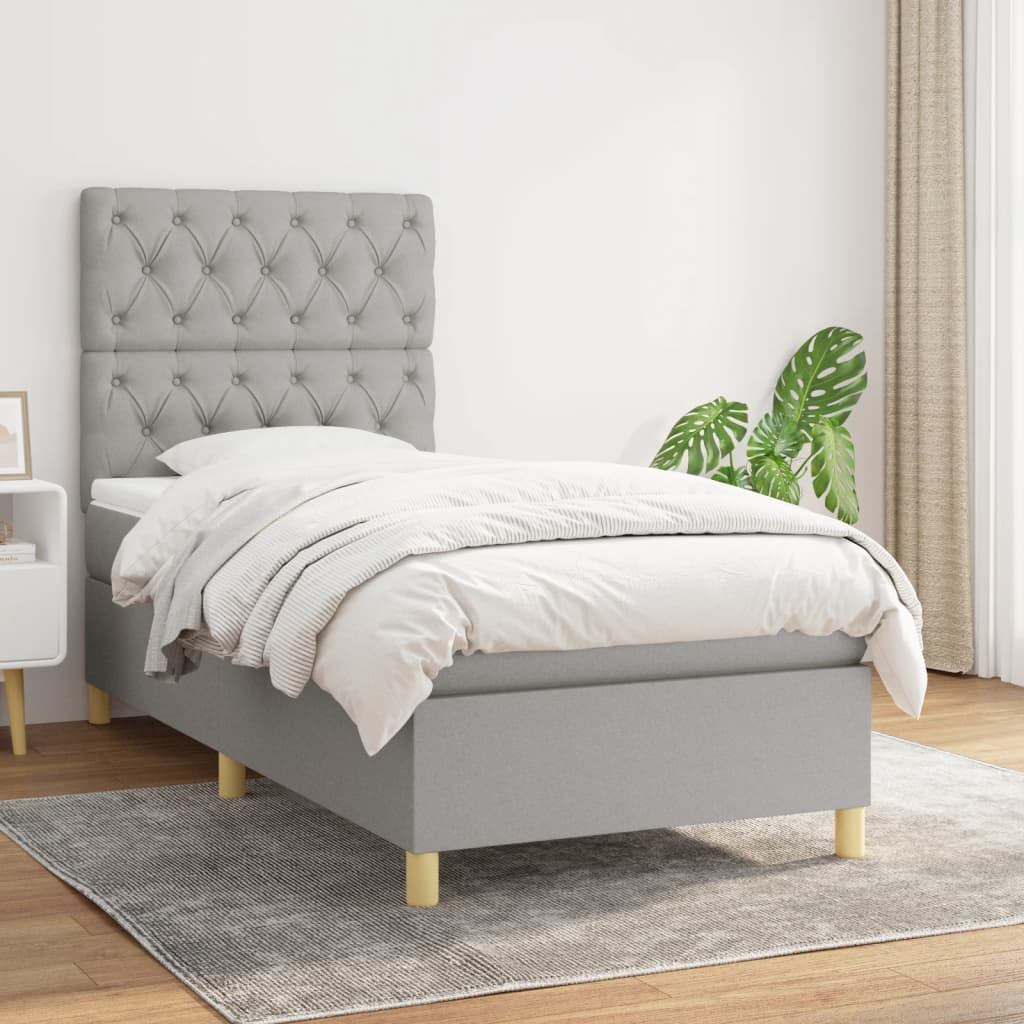 Boxspringbett mit hoher Rückenlehne, inkl. Matratze 80x200 cm