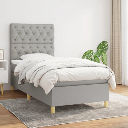 Boxspringbett mit hoher Rückenlehne, inkl. Matratze 80x200 cm