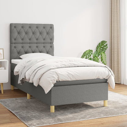 Boxspringbett mit hoher Rückenlehne, inkl. Matratze 80x200 cm