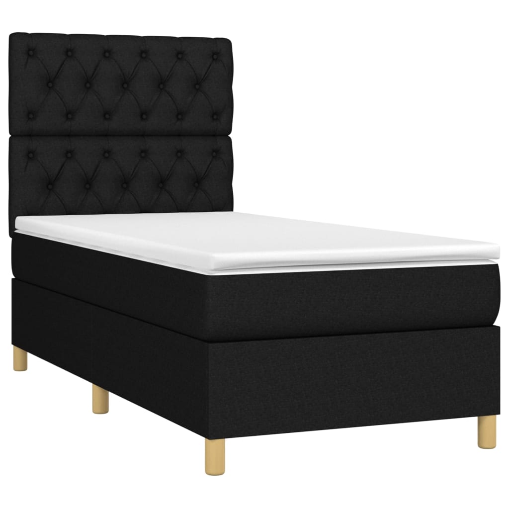 Boxspringbett mit hoher Rückenlehne, inkl. Matratze 80x200 cm