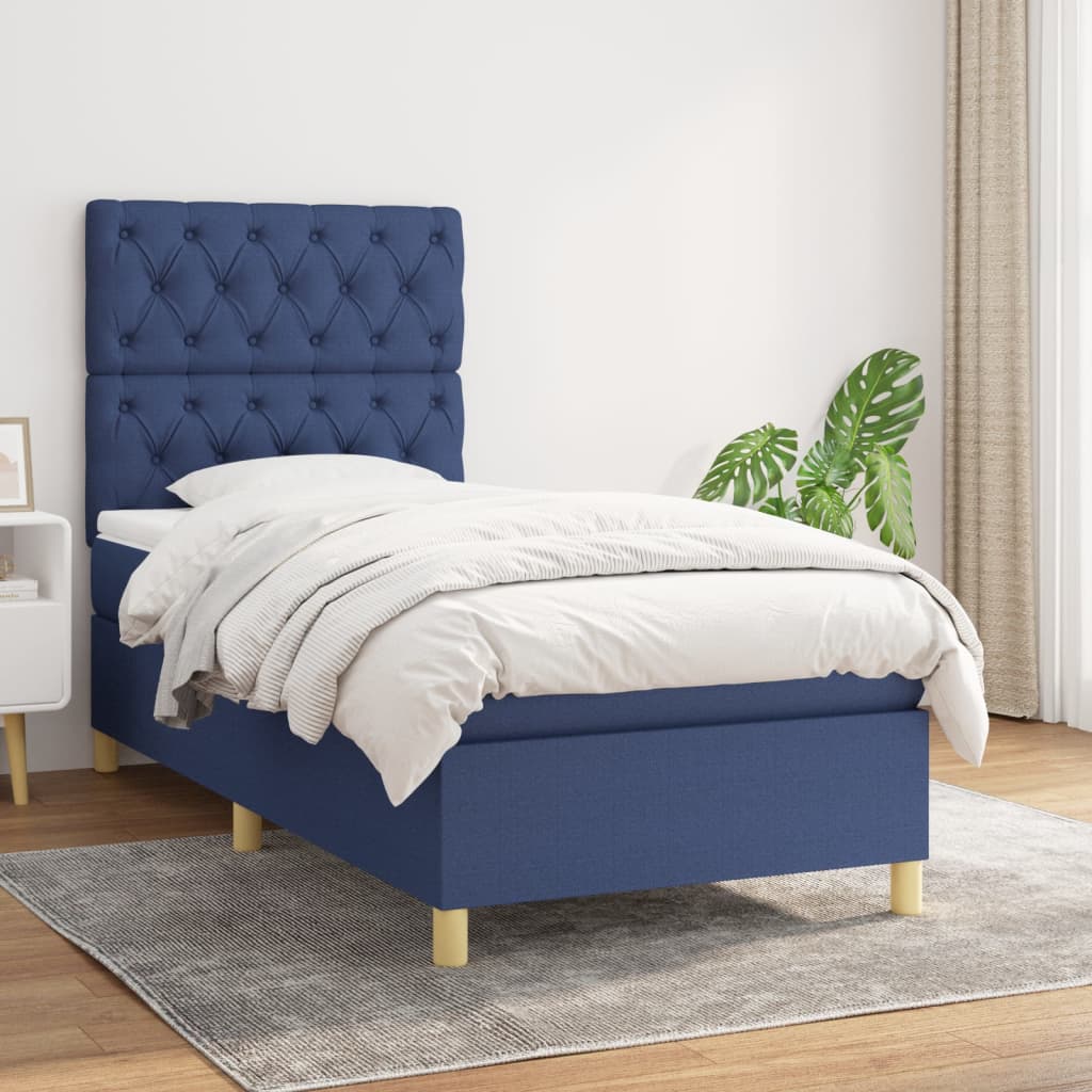 Boxspringbett mit hoher Rückenlehne, inkl. Matratze 80x200 cm