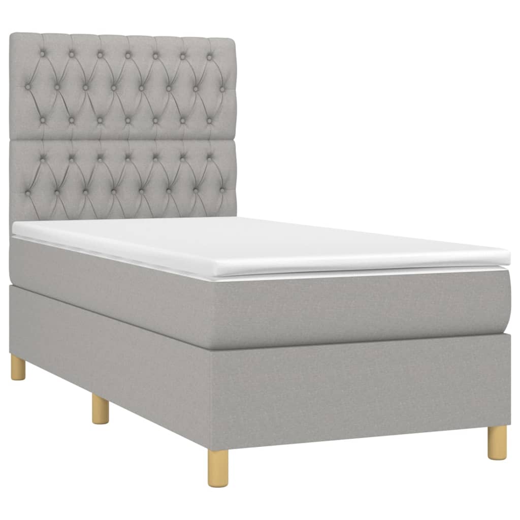 Boxspringbett mit hoher Rückenlehne, inkl. Matratze 90x190 cm