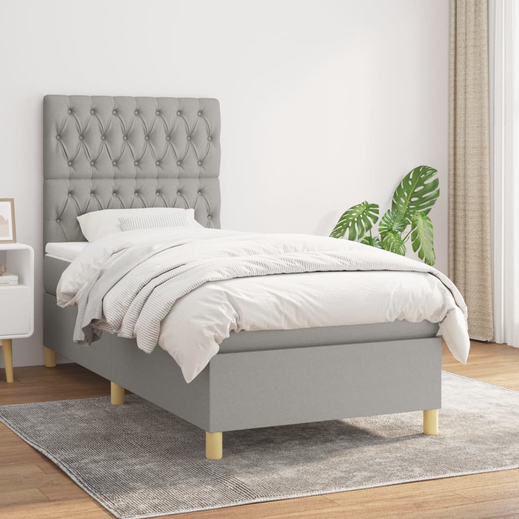Boxspringbett mit hoher Rückenlehne, inkl. Matratze 90x190 cm