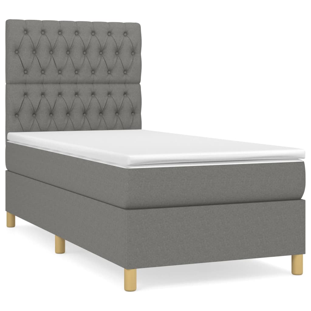 Boxspringbett mit hoher Rückenlehne, inkl. Matratze 90x190 cm