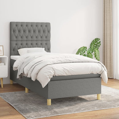 Boxspringbett mit hoher Rückenlehne, inkl. Matratze 90x190 cm