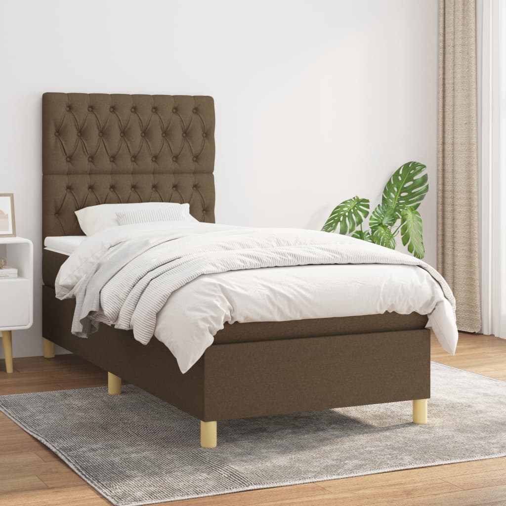 Boxspringbett mit hoher Rückenlehne, inkl. Matratze 90x190 cm