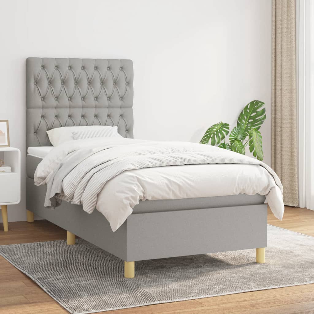 Boxspringbett mit hoher Rückenlehne, inkl. Matratze 90x200 cm