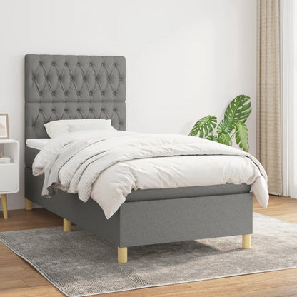 Boxspringbett mit hoher Rückenlehne, inkl. Matratze 90x200 cm