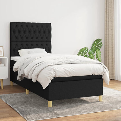Boxspringbett mit hoher Rückenlehne, inkl. Matratze 90x200 cm