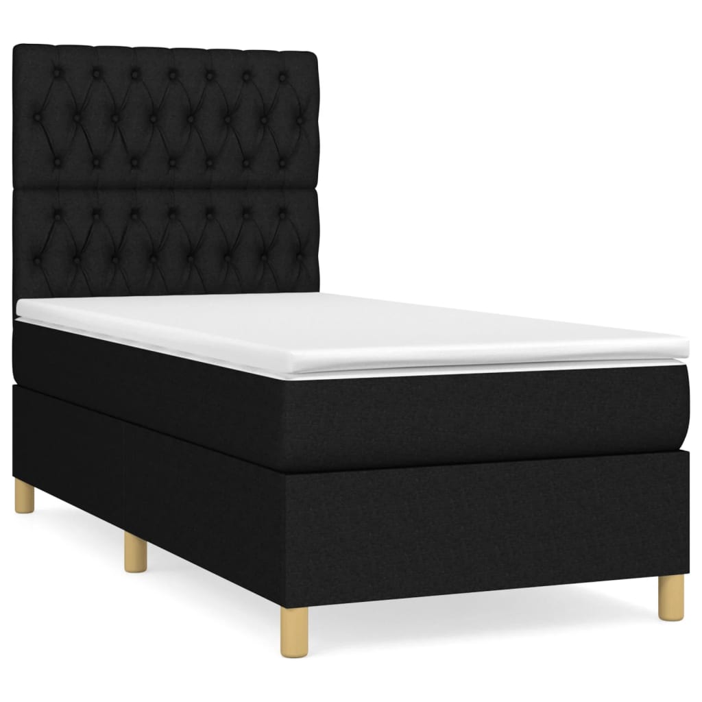 Boxspringbett mit hoher Rückenlehne, inkl. Matratze 100x200 cm