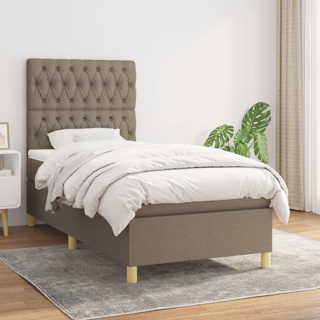 Boxspringbett mit hoher Rückenlehne, inkl. Matratze 100x200 cm