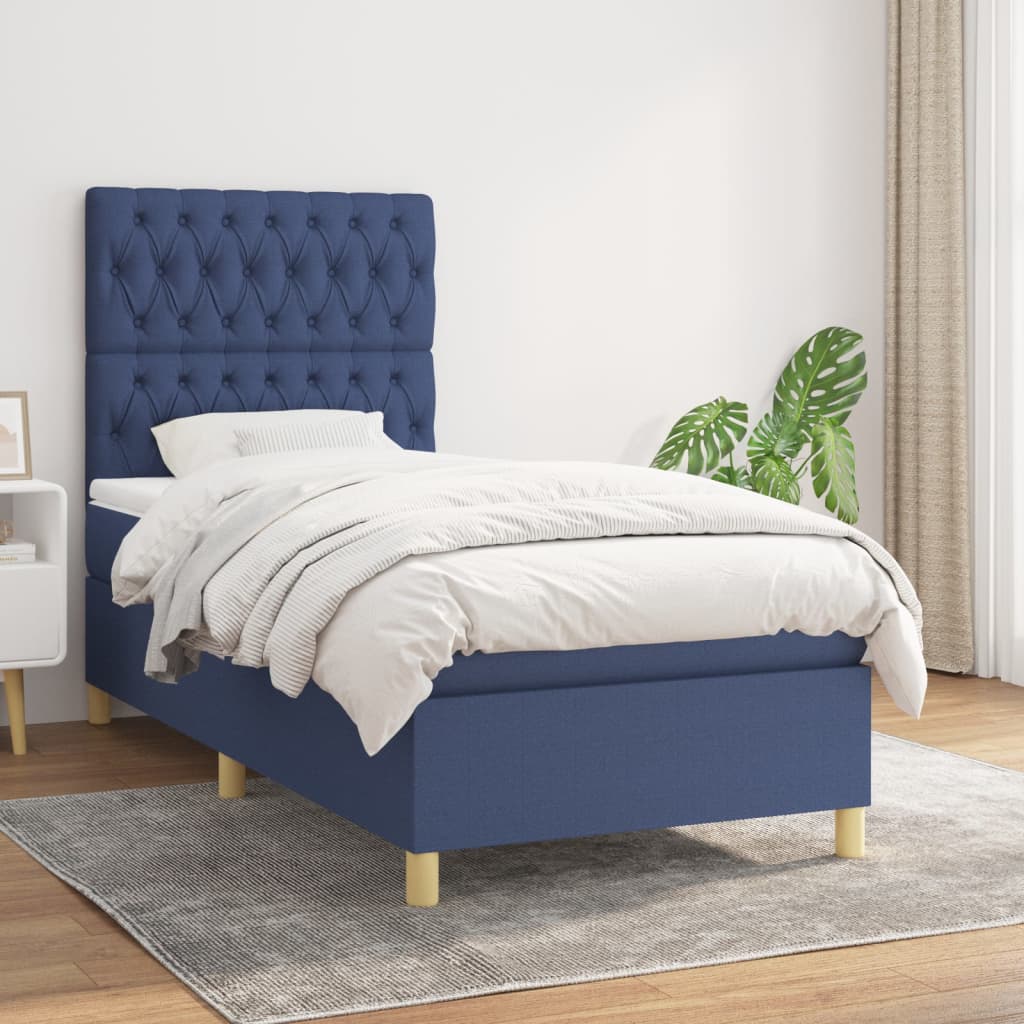 Boxspringbett mit hoher Rückenlehne, inkl. Matratze 100x200 cm