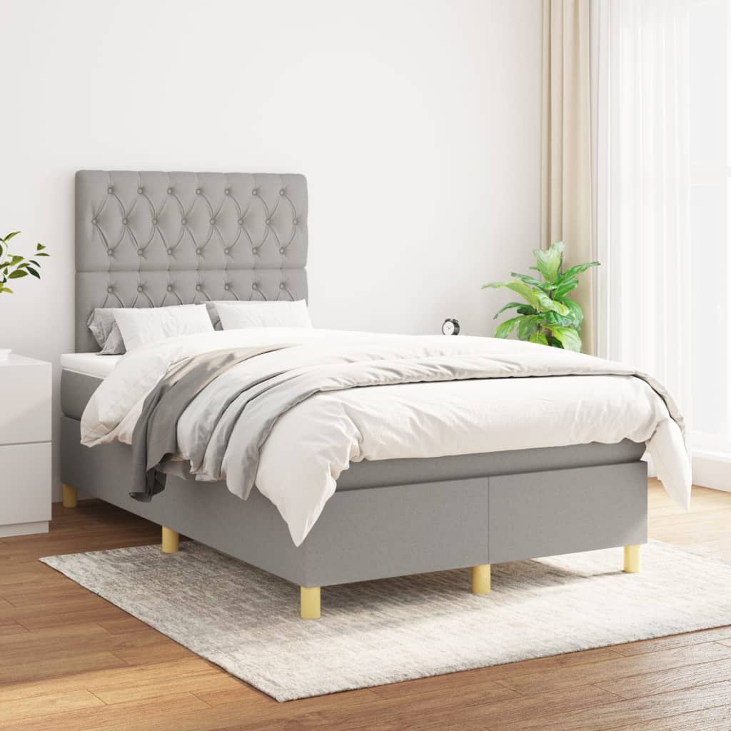 Boxspringbett mit hoher Rückenlehne, inkl. Matratze 120x200 cm