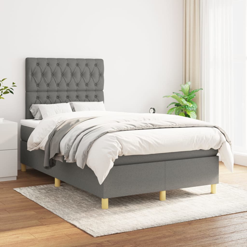 Boxspringbett mit hoher Rückenlehne, inkl. Matratze 120x200 cm
