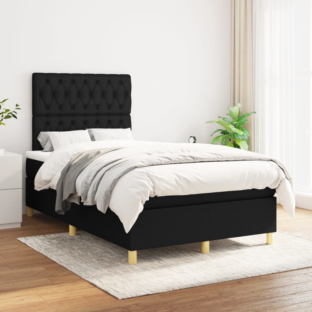 Boxspringbett mit hoher Rückenlehne, inkl. Matratze 120x200 cm