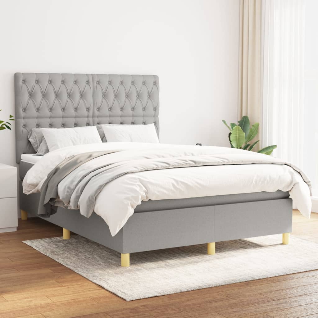 Boxspringbett mit hoher Rückenlehne, inkl. Matratze 140x190 cm