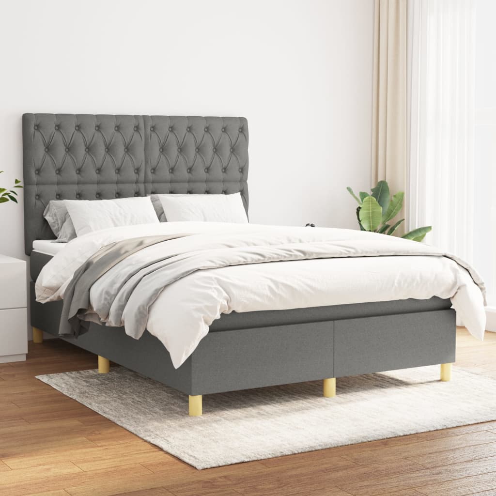 Boxspringbett mit hoher Rückenlehne, inkl. Matratze 140x190 cm