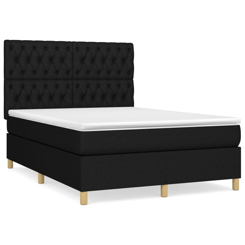 Boxspringbett mit hoher Rückenlehne, inkl. Matratze 140x190 cm