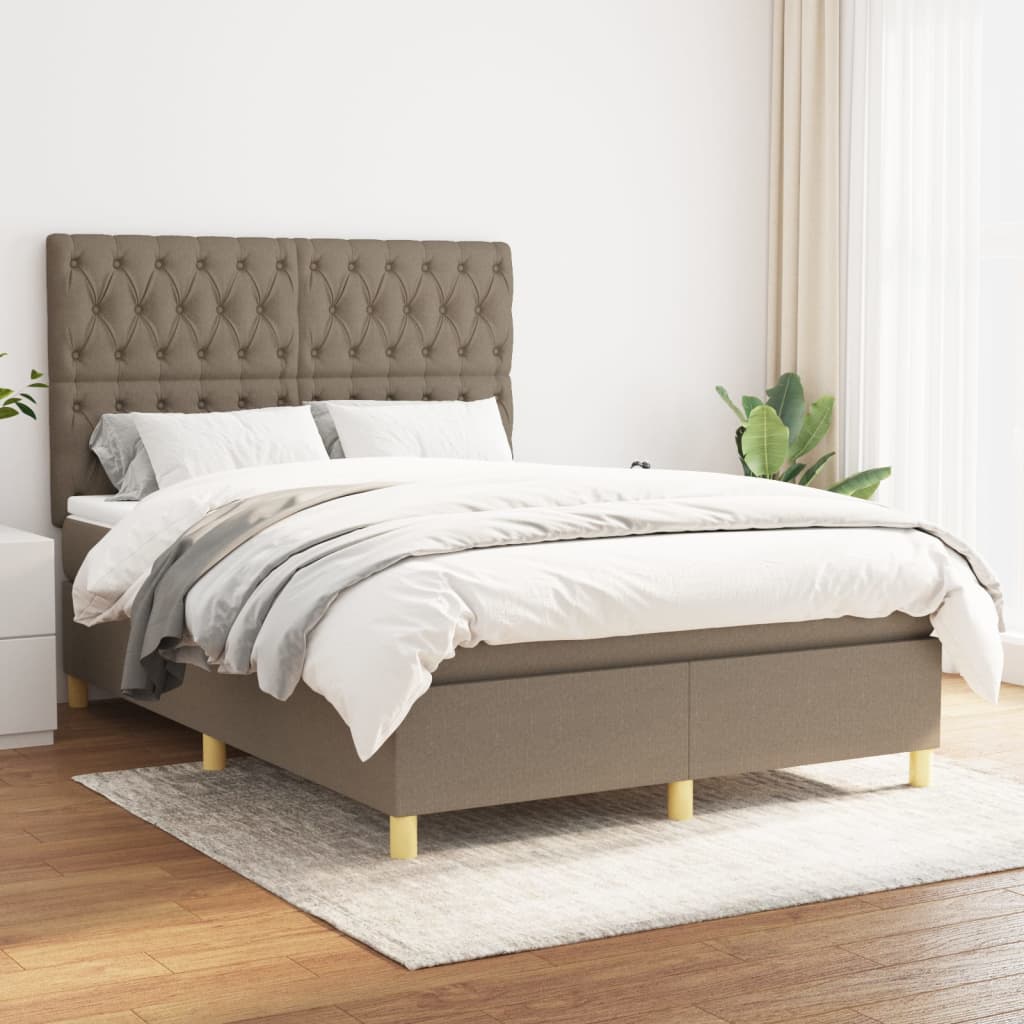 Boxspringbett mit hoher Rückenlehne, inkl. Matratze 140x190 cm