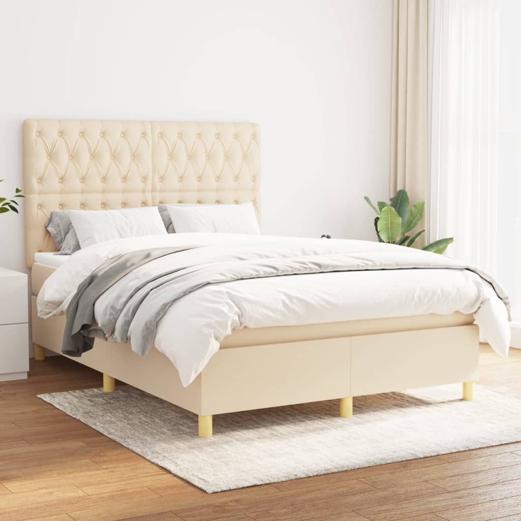 Boxspringbett mit hoher Rückenlehne, inkl. Matratze 140x190 cm