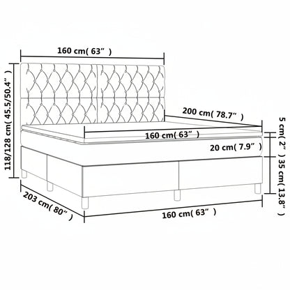 Boxspringbett mit hoher Rückenlehne, inkl. Matratze 160x200 cm
